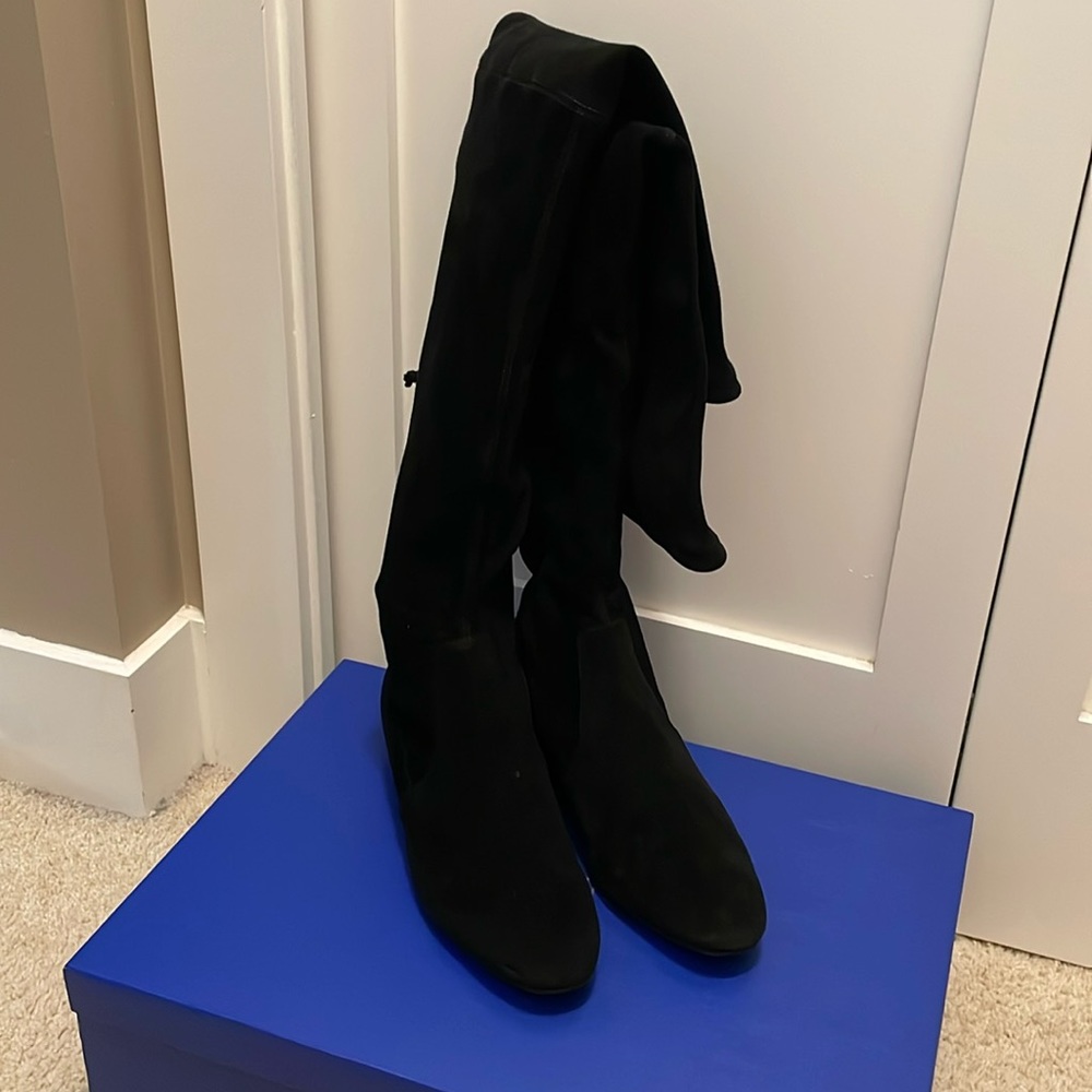 Stuart Weitzman Genna 25 Black Suede Boots